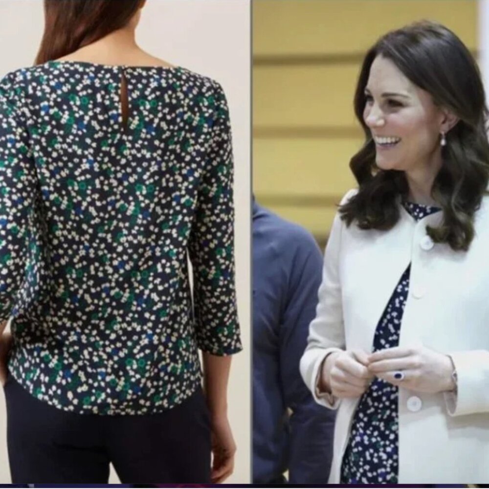 Hobbs 'Rosie' Floral Dart Front Top -  SIZE 6